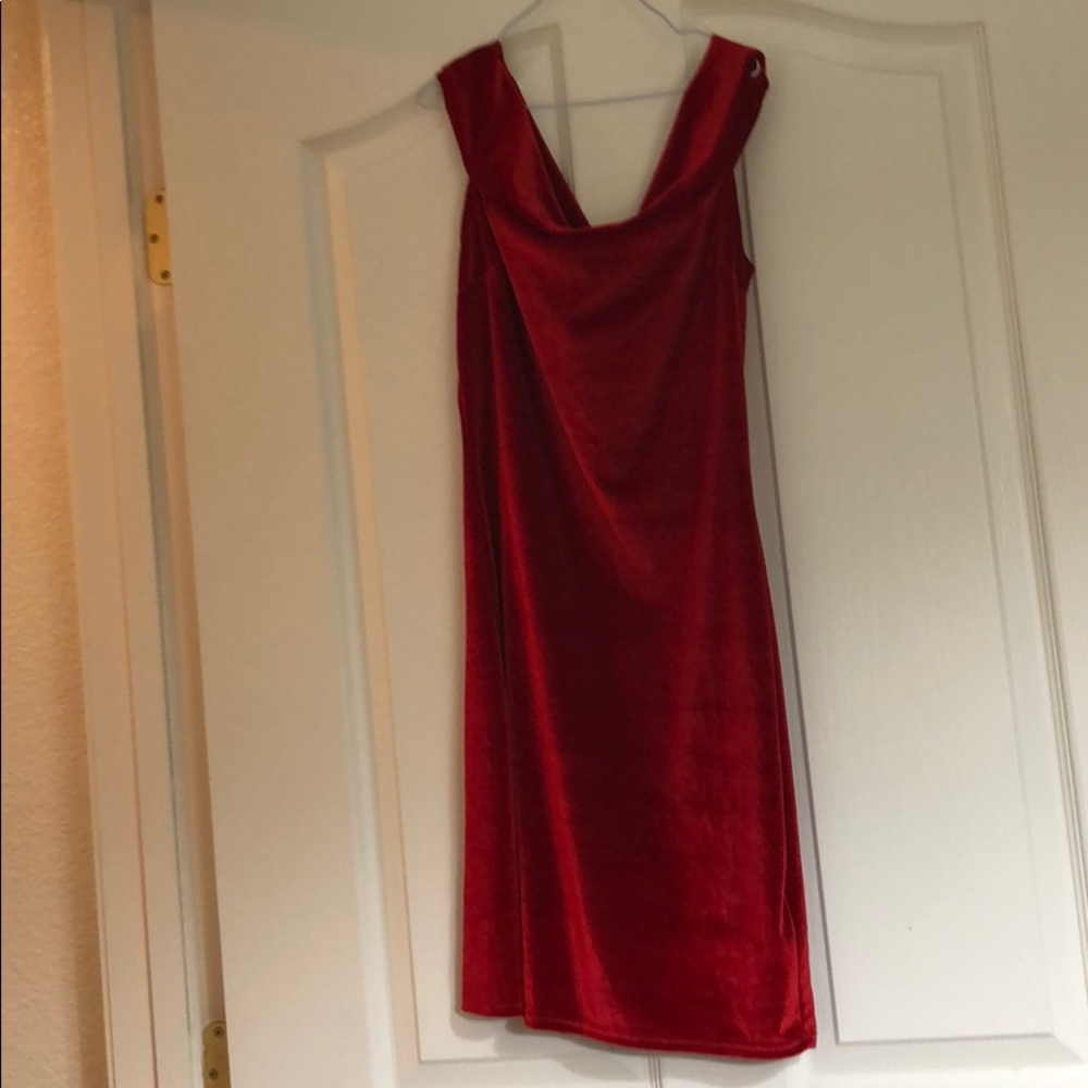 Urban Outfitters red velvet bodycon dress
